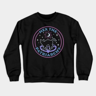 Hex The Patriarchy Feminist Witch Halloween Cat Gothic Goth Crewneck Sweatshirt